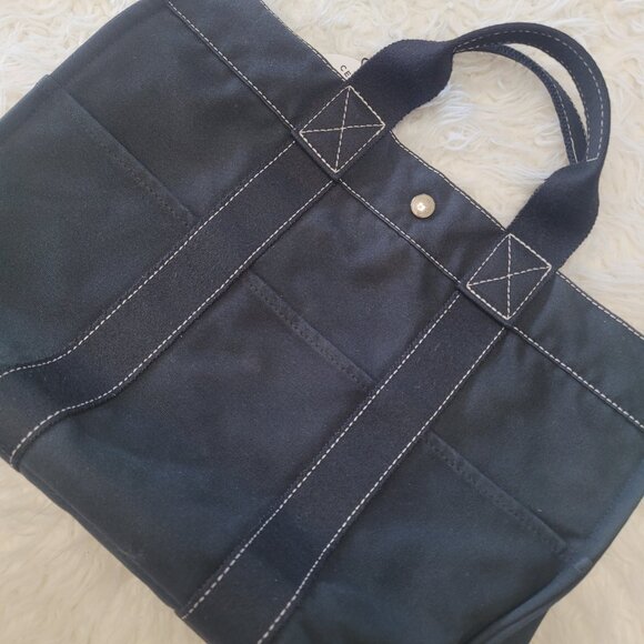 Hermes Canvas Fourre Tout MM Canvas Tote Bag Black - Picture 12 of 15